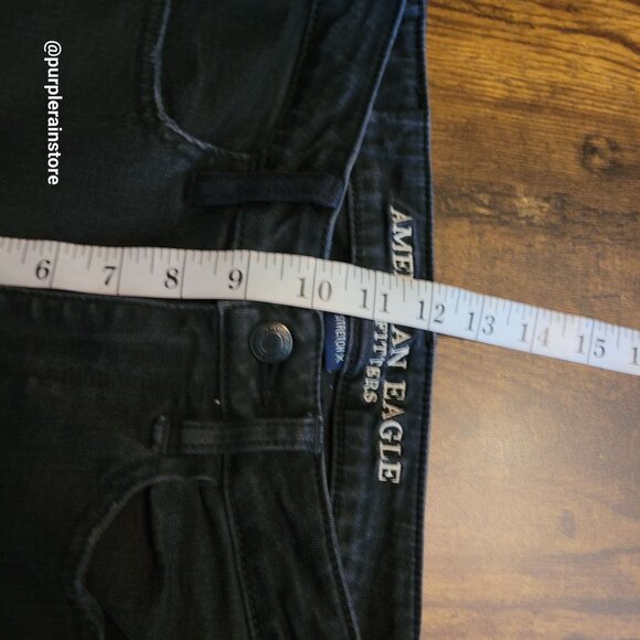 American Eagle Jeans 2 S Super Hi Rise Jegging Super Stretch X Black Wash Denim - Picture 9 of 12